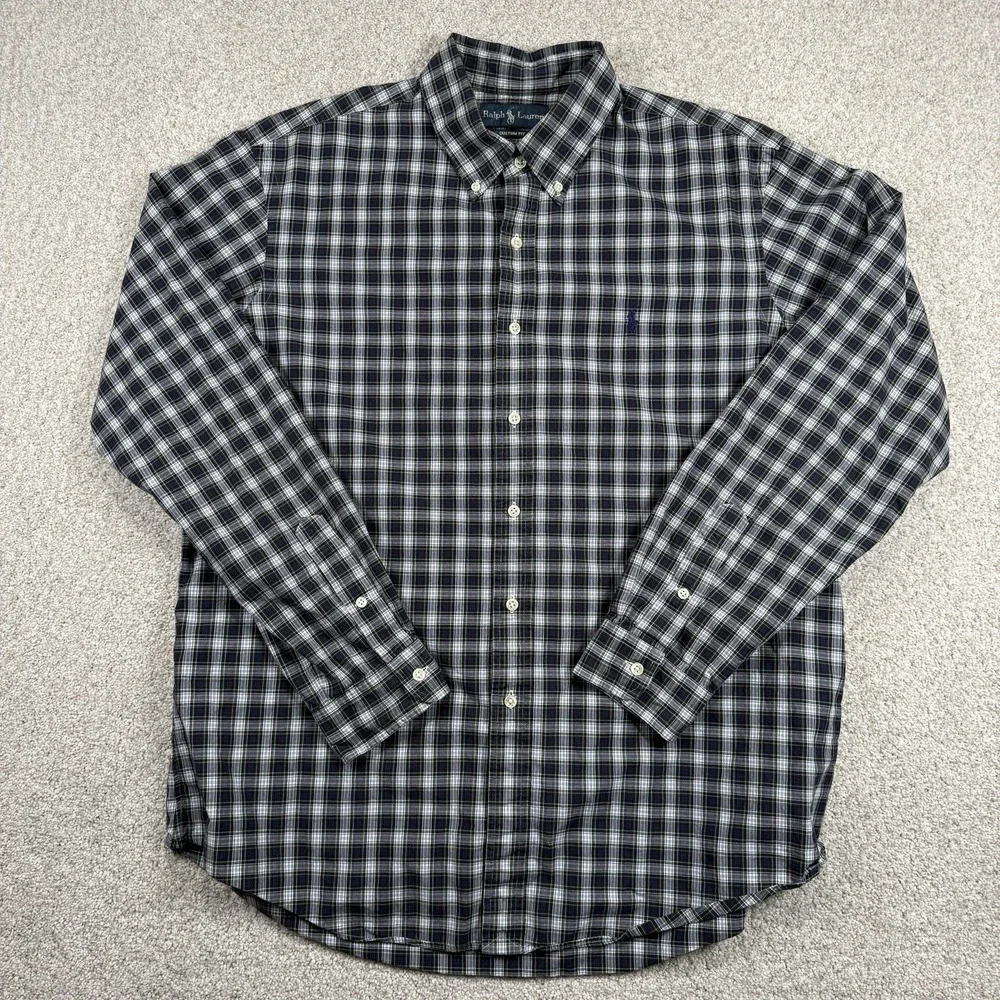 Ralph Lauren‎ Button Down Shirt Mens XL Long Sleeve Plaid Mens Colorful